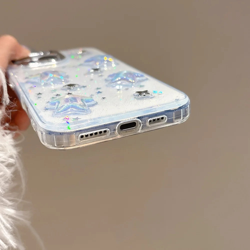 3D Star Bling Glitter Shockproof iPhone Case