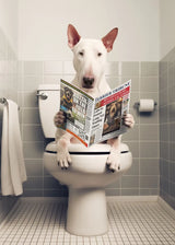 Dog Reading Newspaper Poster