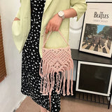 Women Crochet Tassel Beach Bag