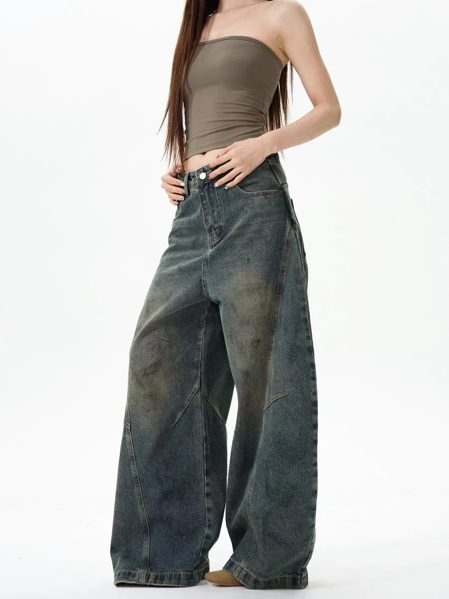 Y2K Rust Dirty Baggy Jeans