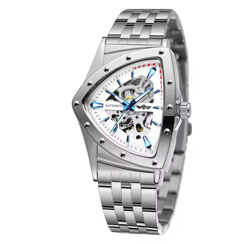 Triangle Skeleton Stainless Steel Watch