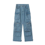 Y2K Belted Washed Cargo Jeans