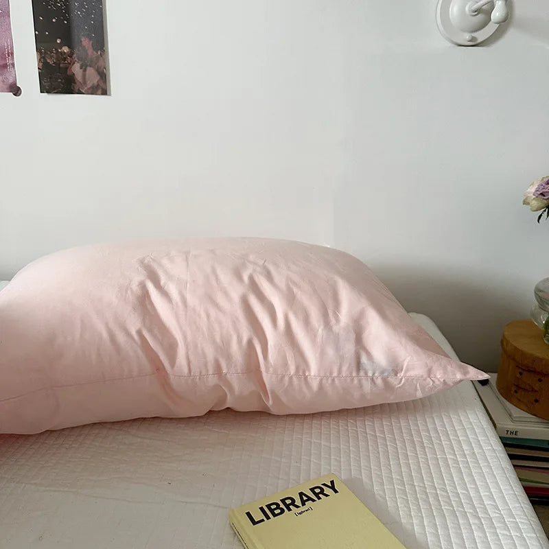 Solid Color Simple Striped Pillowcase