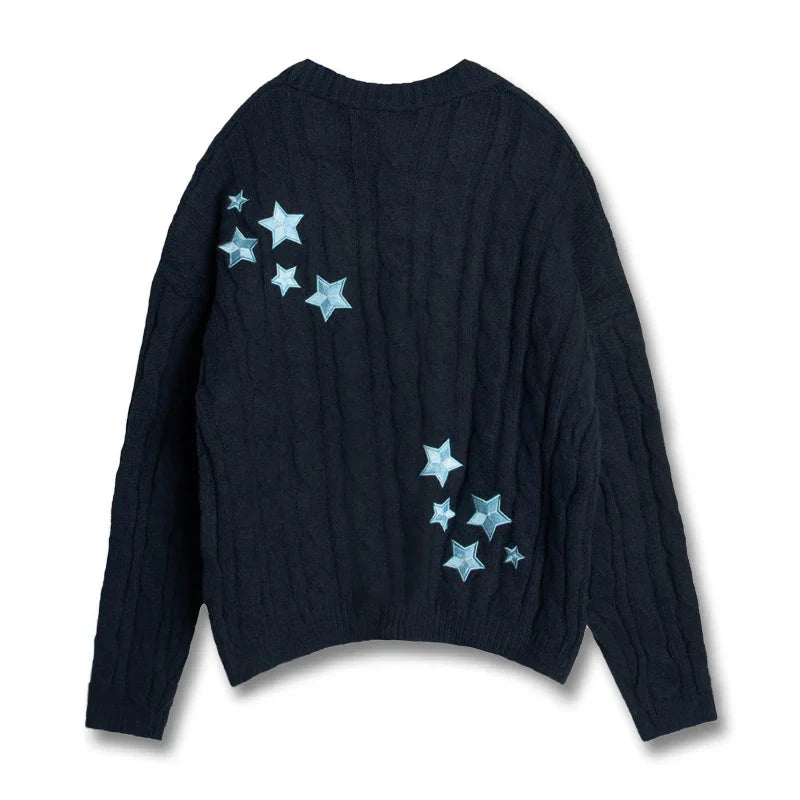 Midnight Knitted Stars Cardigan