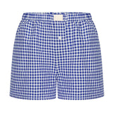 Elastic Waistband Gingham Boxer Shorts T-Shirt