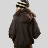 New Round Neck Zip-Up Hoodie Sweatshirt