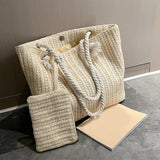 Knitted Rope Handle Shoulder Bag