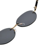 Luxury Oval Frame Metal Sunglasses