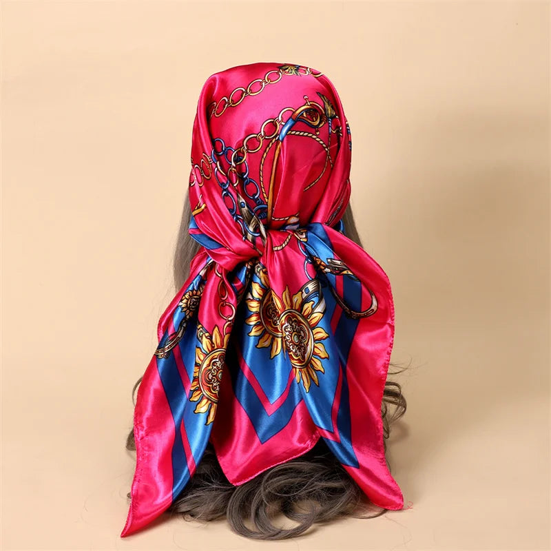 Summer Concert Silk Satin Head Scarf