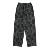 Patchwork-Hose mit weitem, geradem Bein