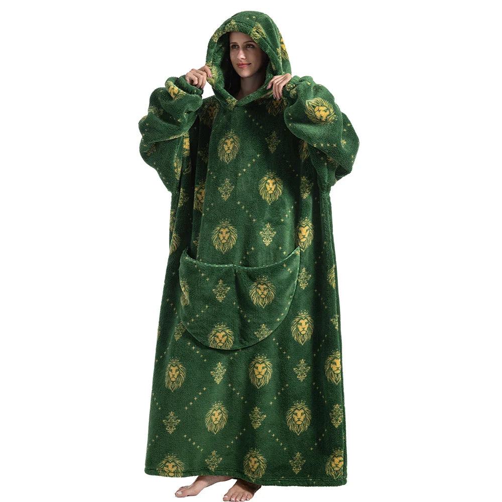 Animal Printed Hooded Blanket