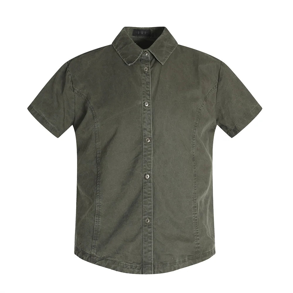 Casual Retro Washed Distressed Shirt