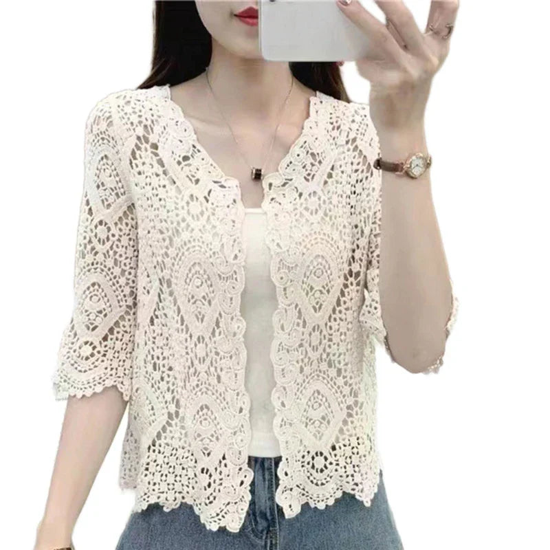 Women Knitted Hollow Handmade Crochet Floral
