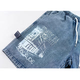 Building Letter Grapffiti Denim Cargo Short
