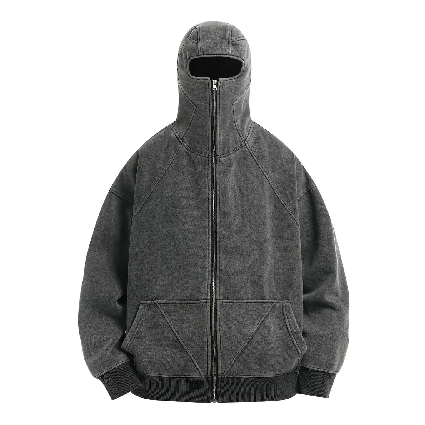 Classic Washed Gray Balaclava Ninja Sweetshirt