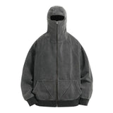 Classic Washed Gray Balaclava Ninja Sweetshirt