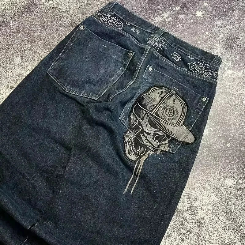 Y2K Black Wide-leg Women's Jeans