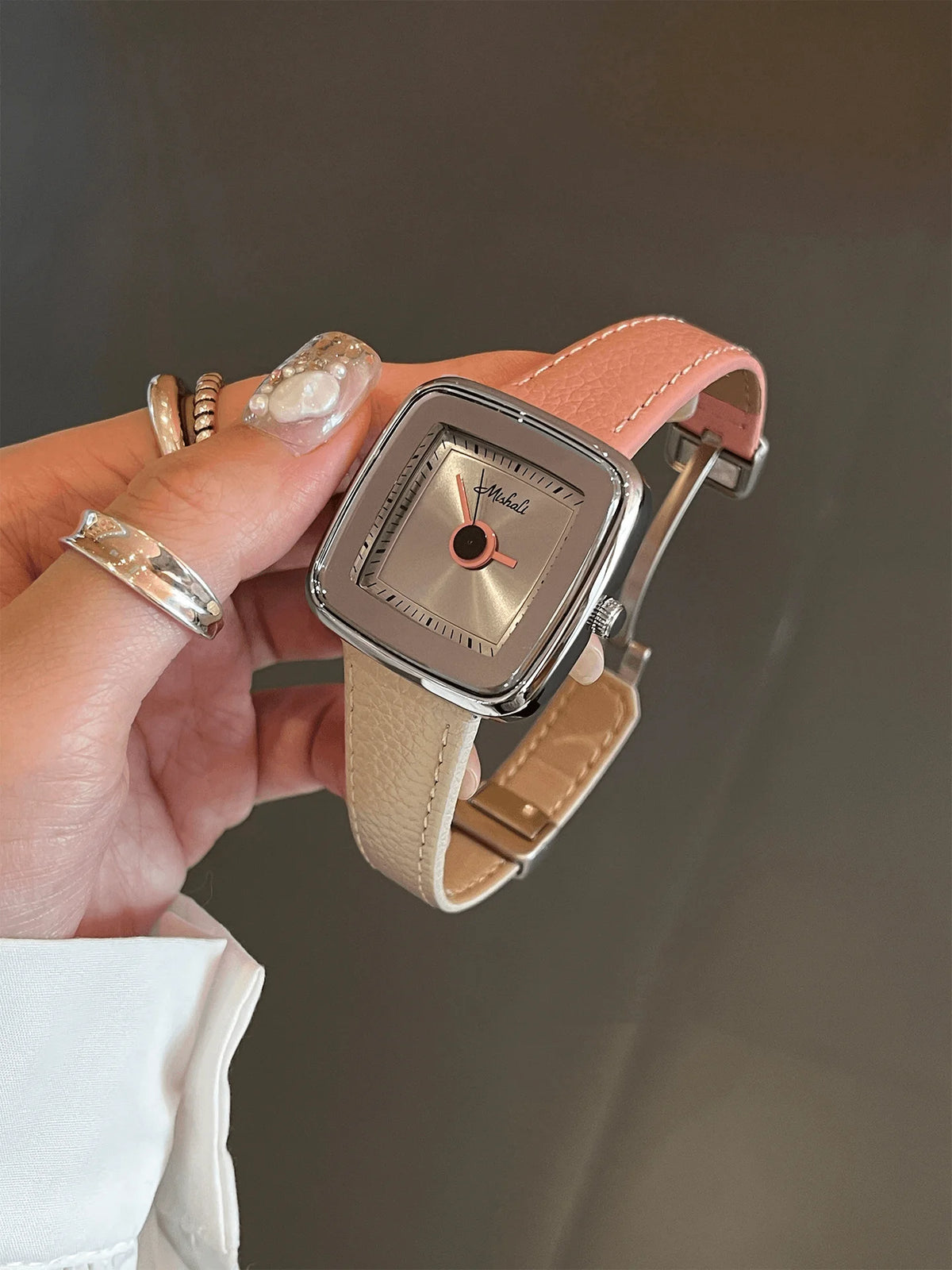 Vintage Leather Magnetic Clasp Watch