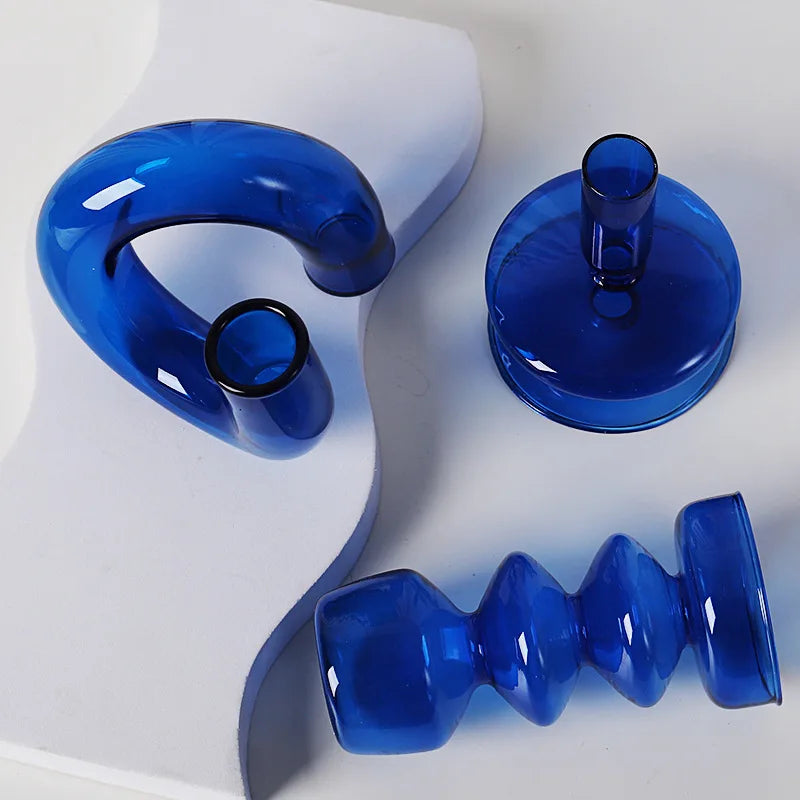 Blue Candle Holder Vase