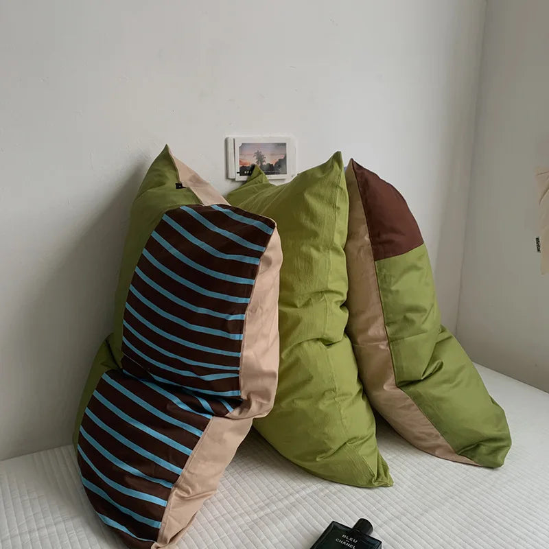 Home Decor Green Stripe Pillowcase