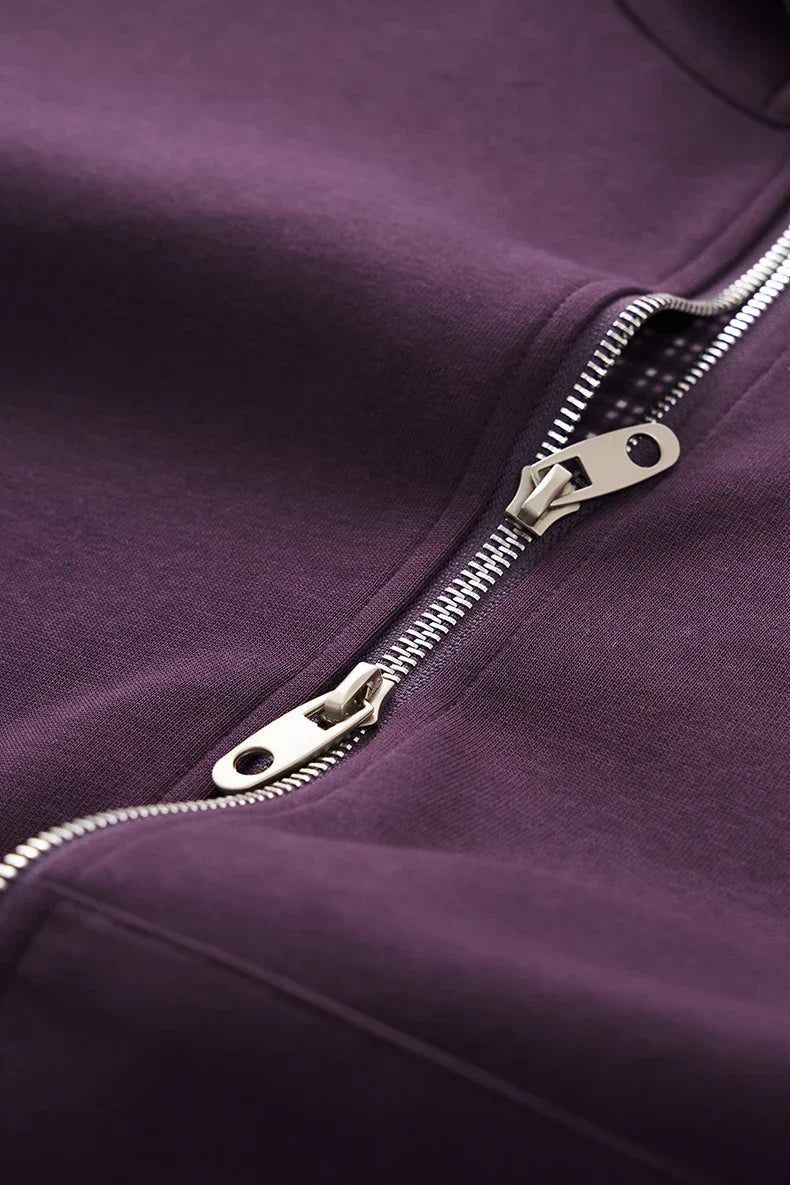 Reversible Inner Plaid Zip-up Hoodie