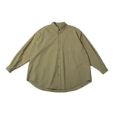 Camisa informal de algodón liso de corte holgado