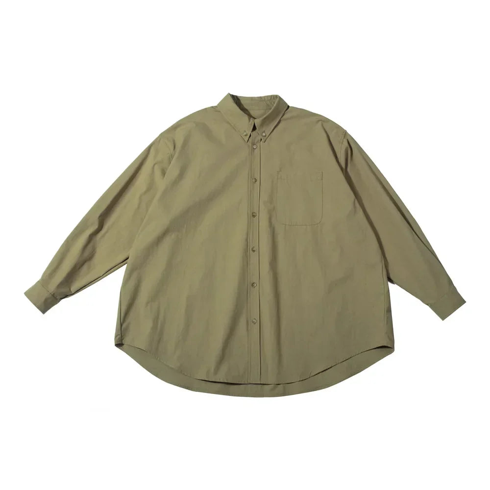 Camisa informal de algodón liso de corte holgado