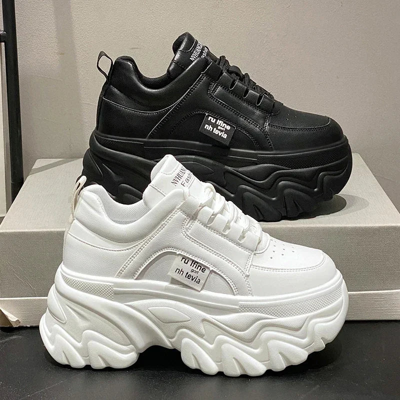 Solid Color Platform Sneakers