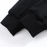 Vintage Eyes Print Black Washed Hoodie