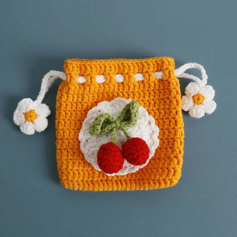 Kawaii Fruit Crochet Coin Wallet Mini Handwoven Bag