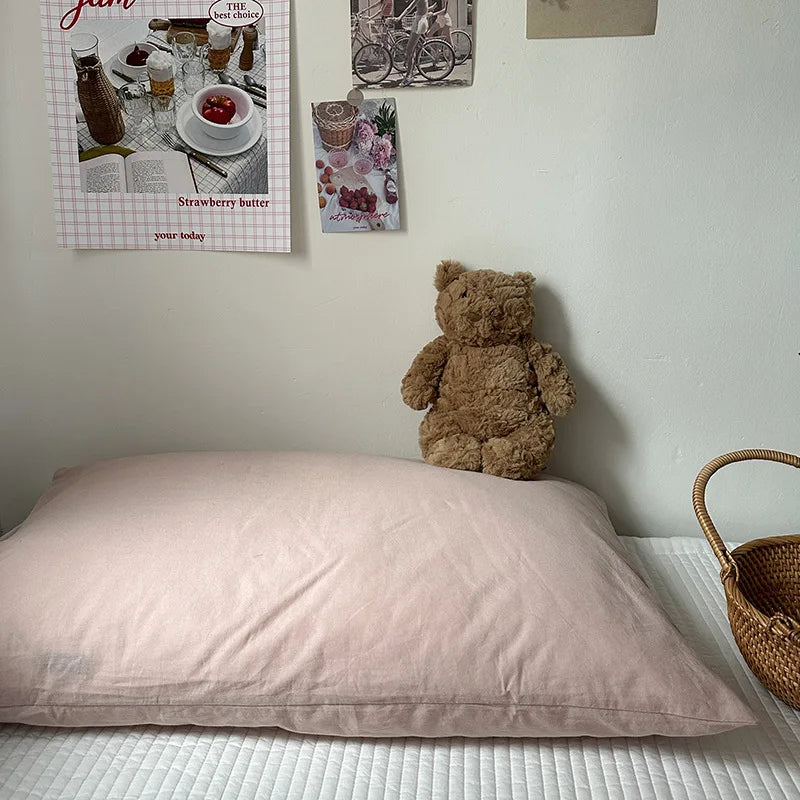 Solid Color Simple Striped Pillowcase
