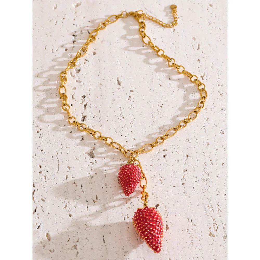Coquette Strawberry Love Necklace