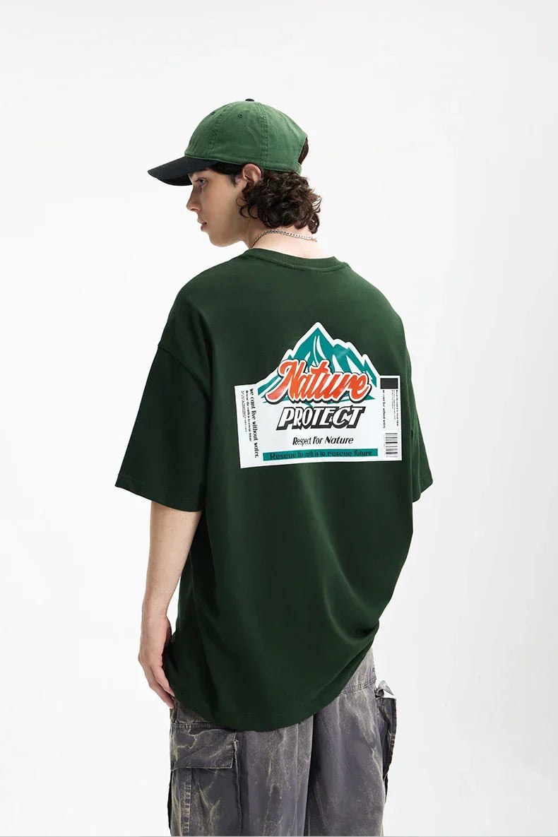 Nature Print Mountain T-Shirt
