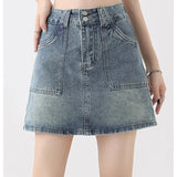 Vintage High Waist Denim Skirt