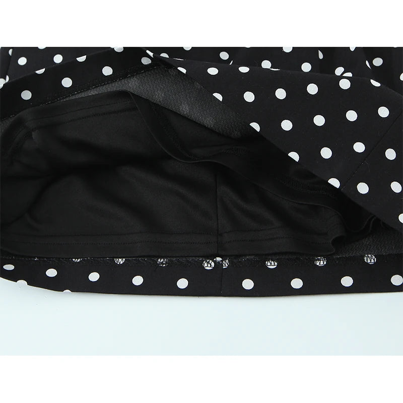 Polka Dot Sweetheart Neck Bodycon Mini Dress