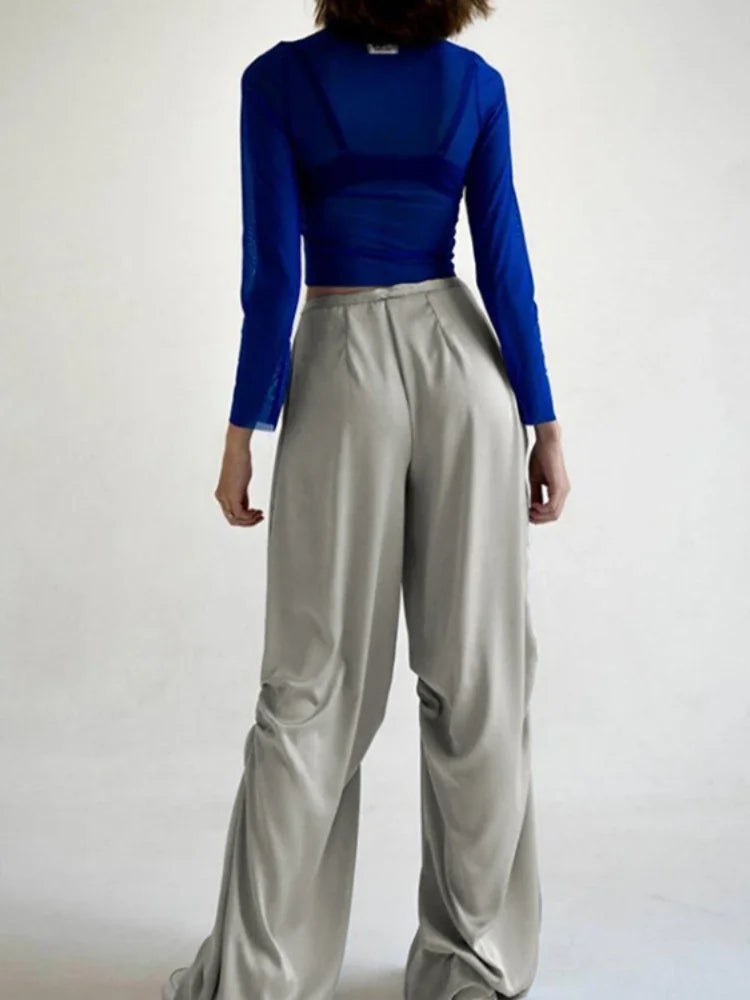 Parachute Solid Color Elegant Wide Leg Pants