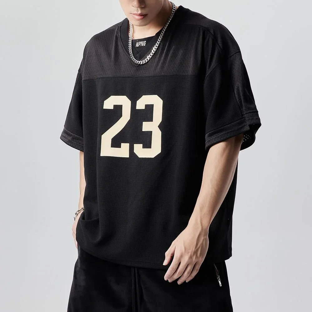 American Sports Patchwork Casual T-Shirt
