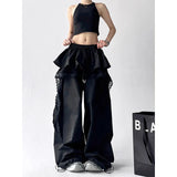 Patchwork Black Cargo Pants
