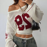 Burgundy Digital Knitted Sheer Sweater