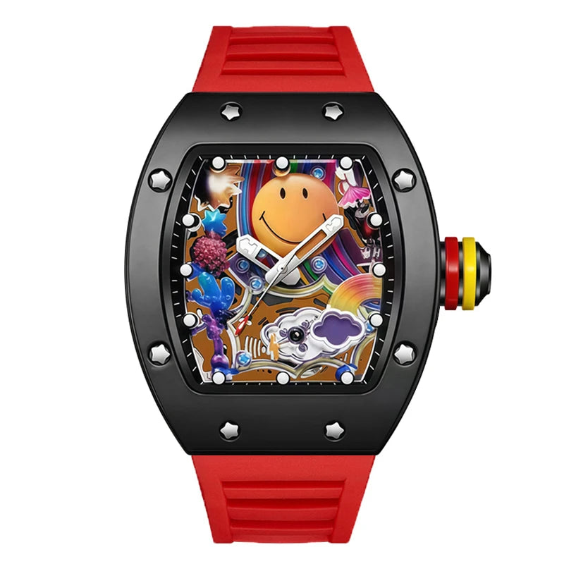 Smile Dial Color Graffiti Sport Watch