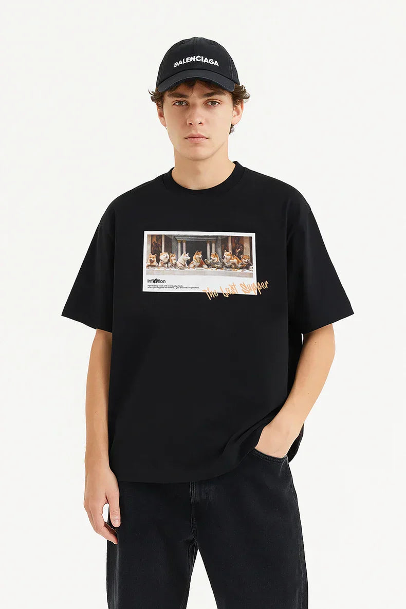 Dogs Print Dinner T-Shirt