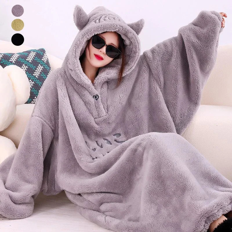 Sudadera con capucha y manta de forro polar suave