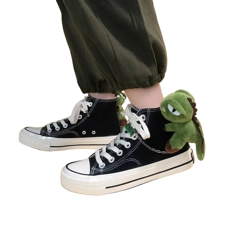 Weird Core Dinosaur Canvas Shoes