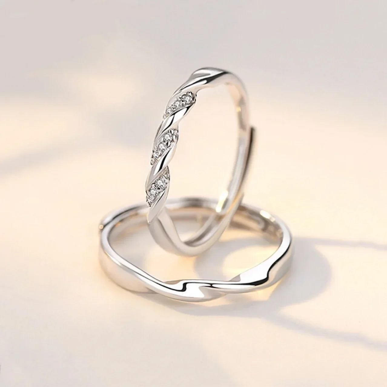 Vintage Shiny Sterling Couple Ring