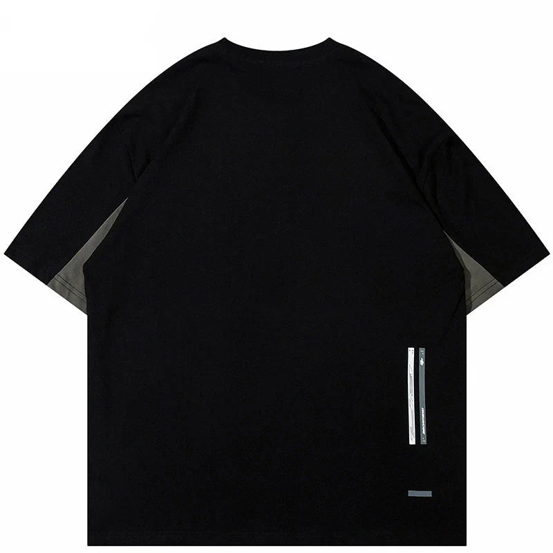 Camiseta holgada de estilo deportivo con retazos