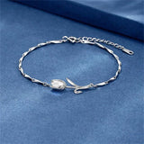 Silbernes Fulip Blumenarmband im Vintage-Stil