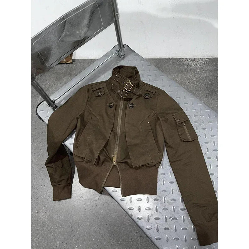 Y2K Buckle Collar Jacket