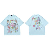 Rainbow Heart Angels Print Oversize T-Shirt