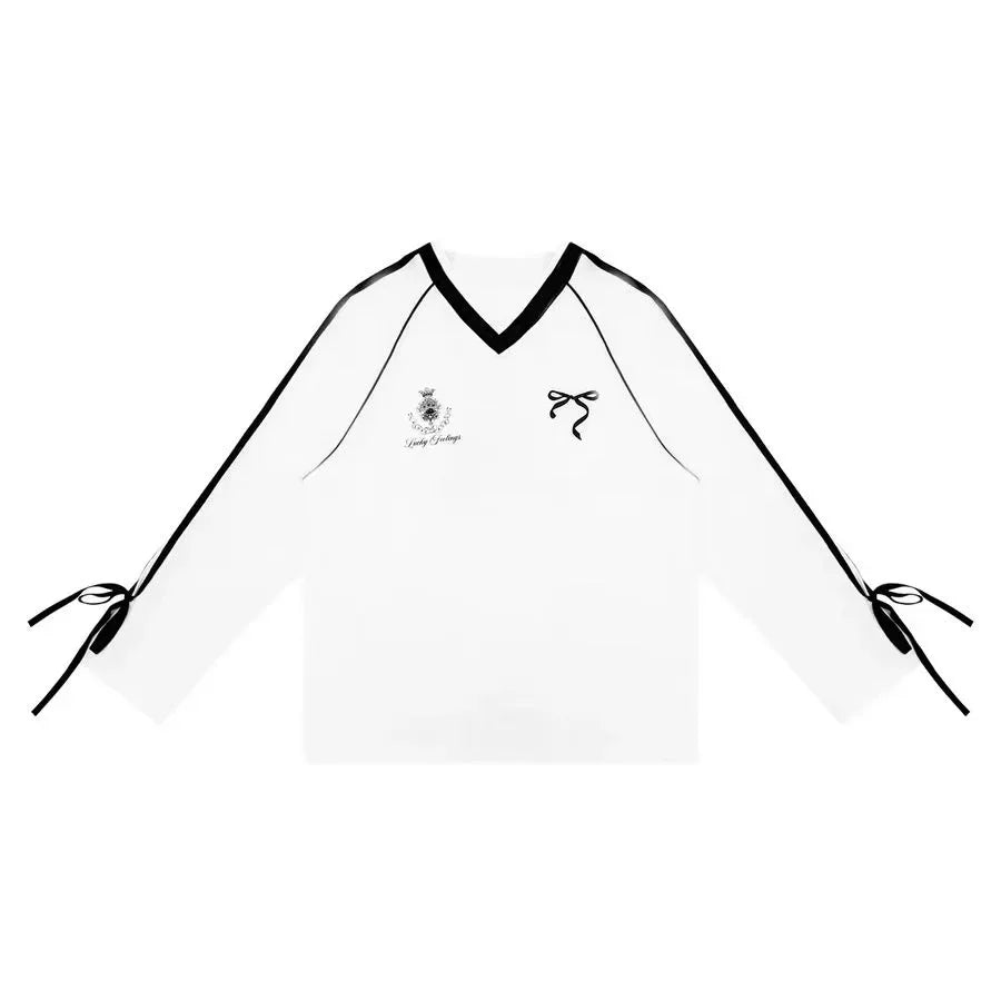 Oversized V-Neck Graphic Sweatshirts