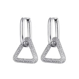Steel Buckle Oval Earrings